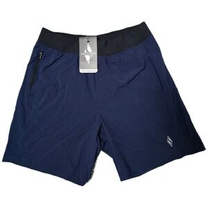 Skechers Mens Navy Blue Stretch Weave Athletic Shorts Workout Gym Medium (G)